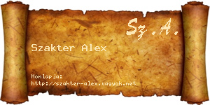Szakter Alex névjegykártya